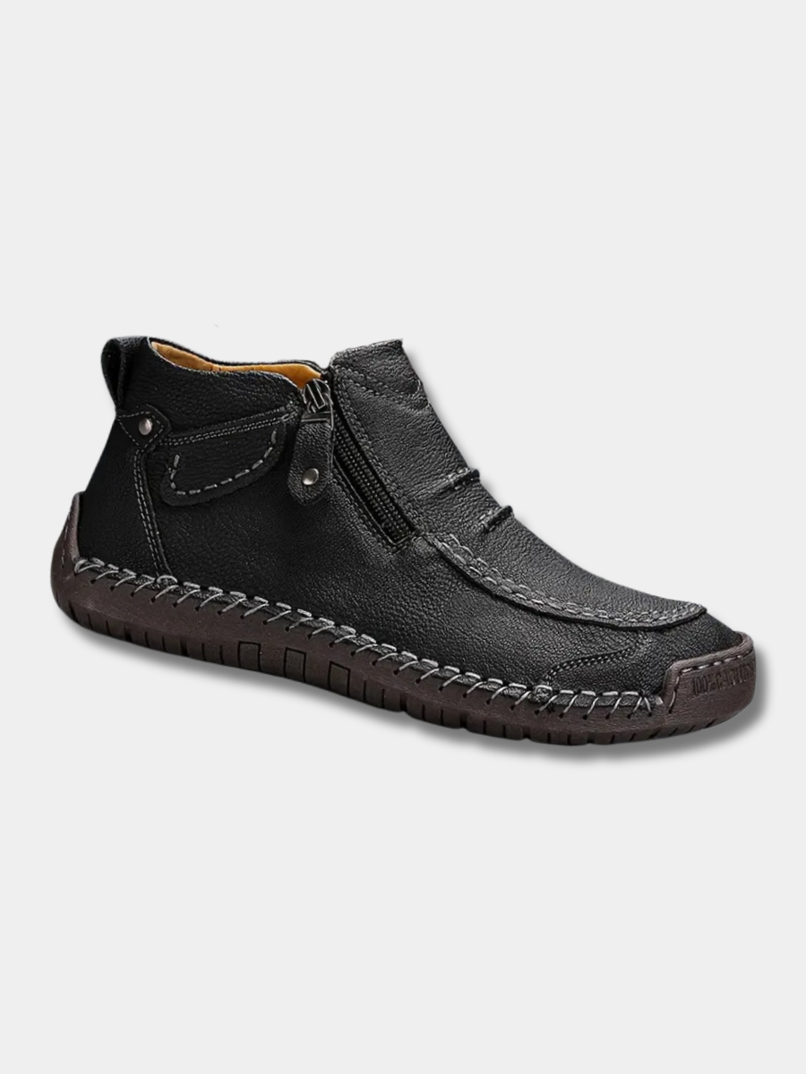 Idris | Hand Stitched Zip Ankle Shoes