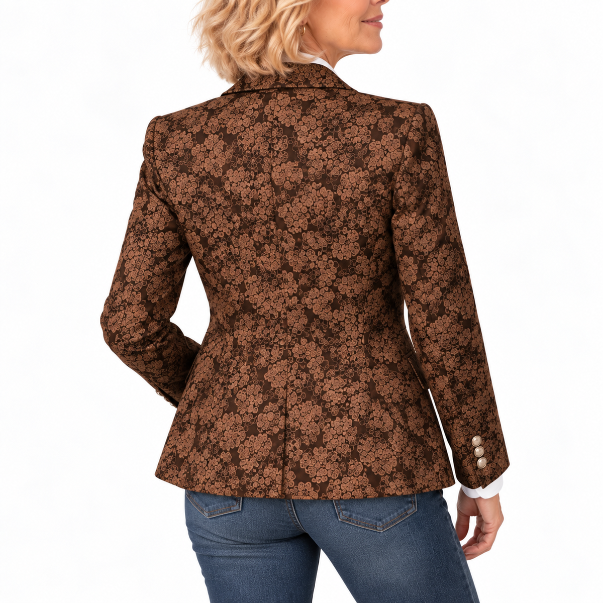 Nadeleine | Tailored Floral Pattern Blazer