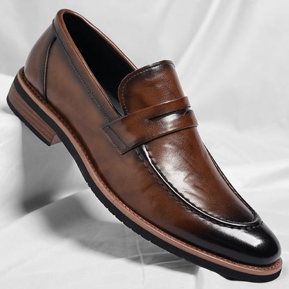 Merric | Polished Leather Slip On Loafers