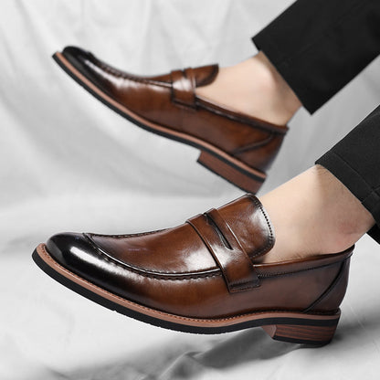 Merric | Polished Leather Slip On Loafers