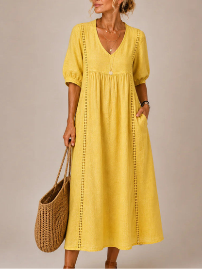 Mireth | Graceful Empire Waist Midi Dress