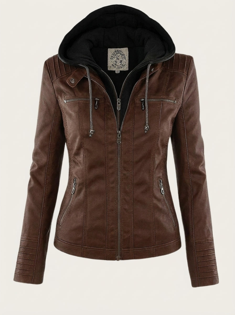 Ravissa | Casual Hooded Zip Front Jacket