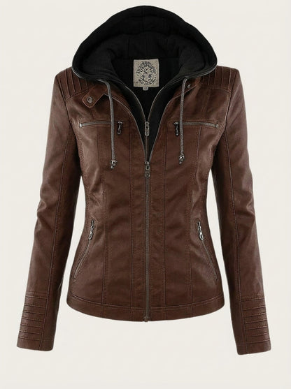 Ravissa | Casual Hooded Zip Front Jacket