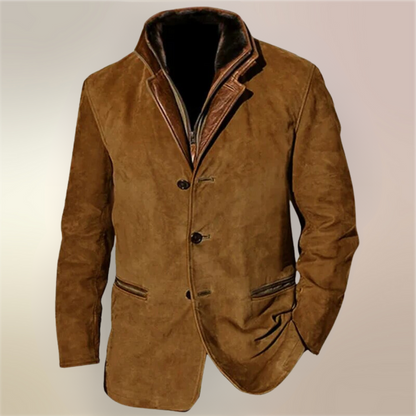 Falkner | Contrast Trim Suede Effect Blazer