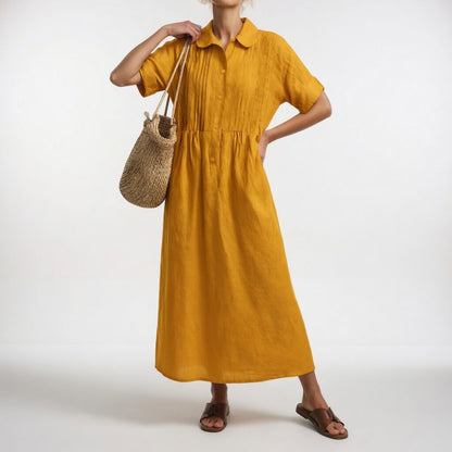 Elyvara | Button Front Maxi Shirt Dress
