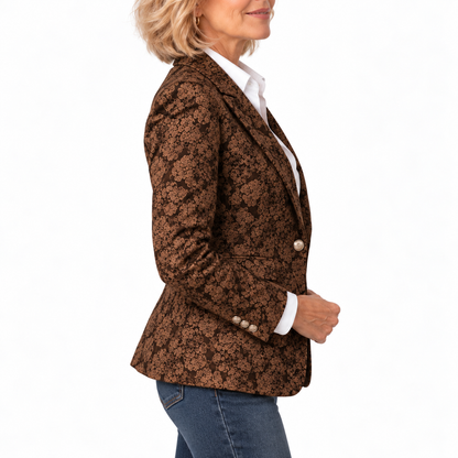 Evelyn | Classic Floral Single Button Blazer