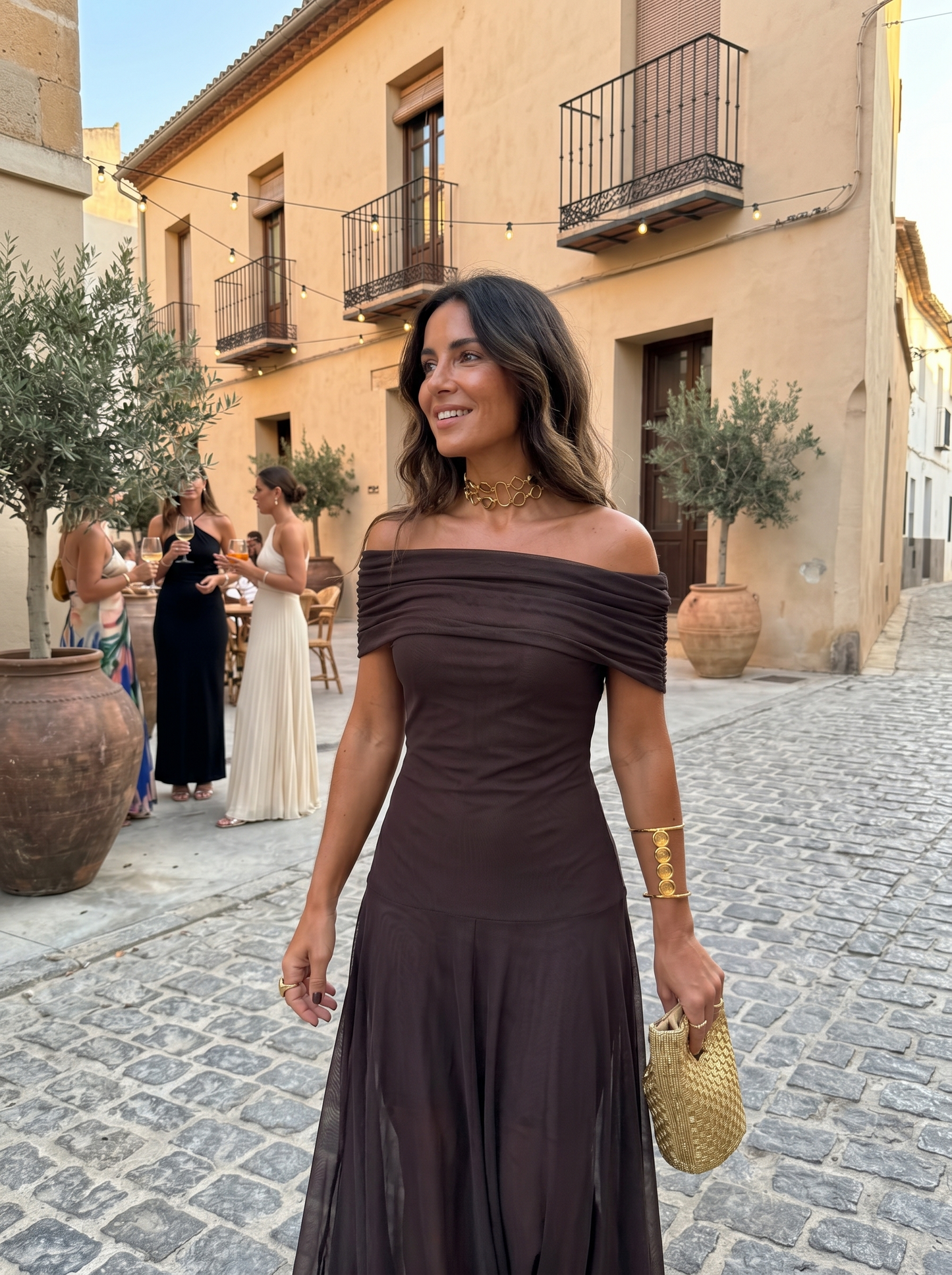 Clara | Linen Trim Detail Short Sleeve Midi Dress