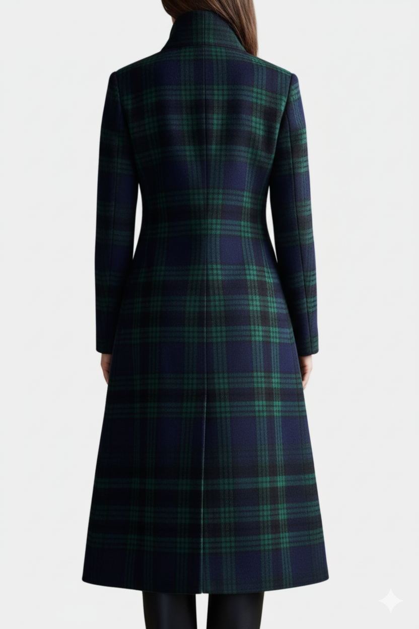 Zelda | Refined Plaid Long Coat
