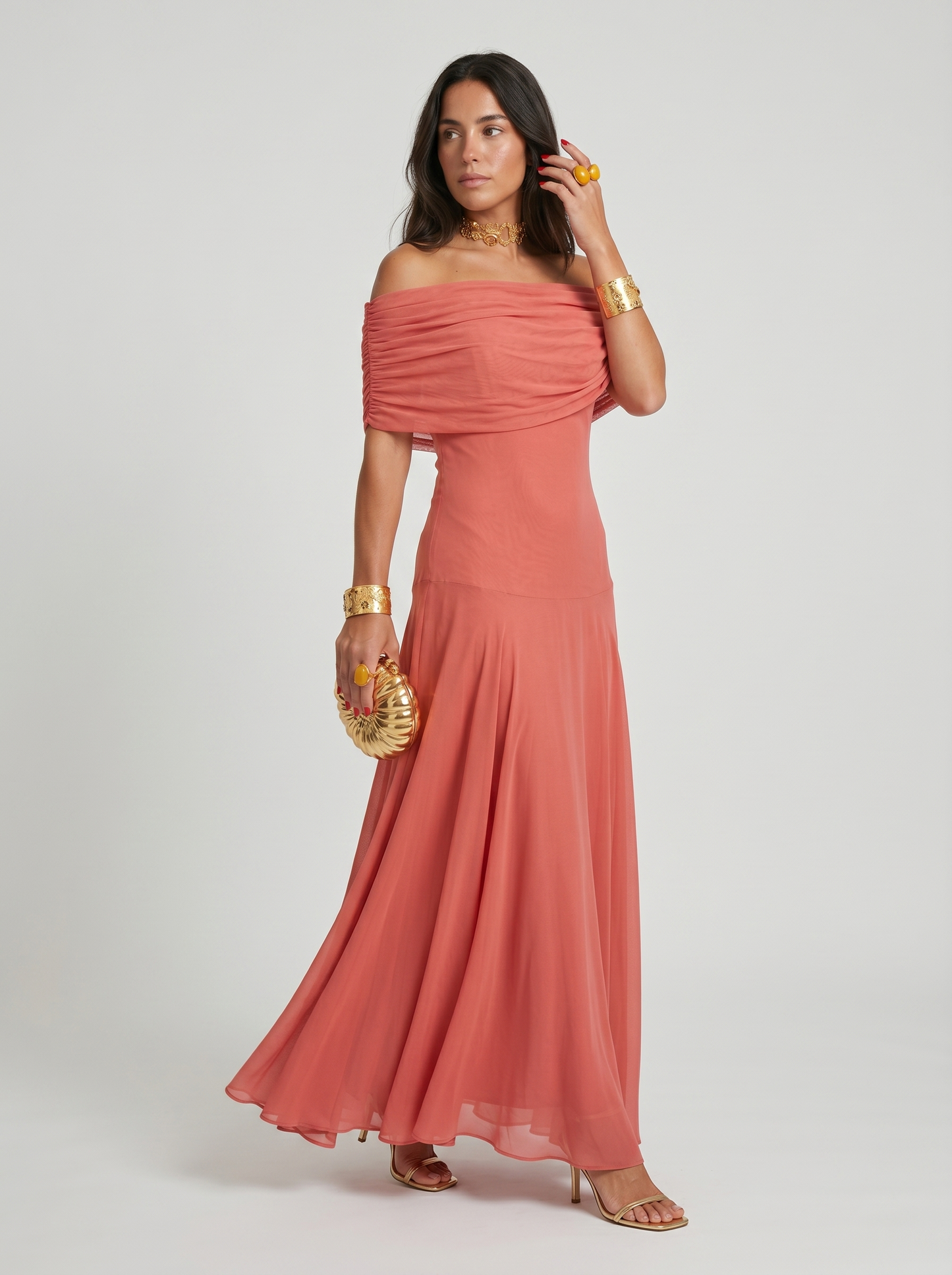 Clara | Linen Trim Detail Short Sleeve Midi Dress