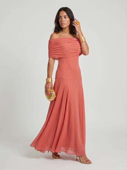 Clara | Linen Trim Detail Short Sleeve Midi Dress