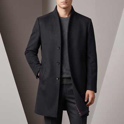 Kerrick | Tailored Stand Collar Long Coat