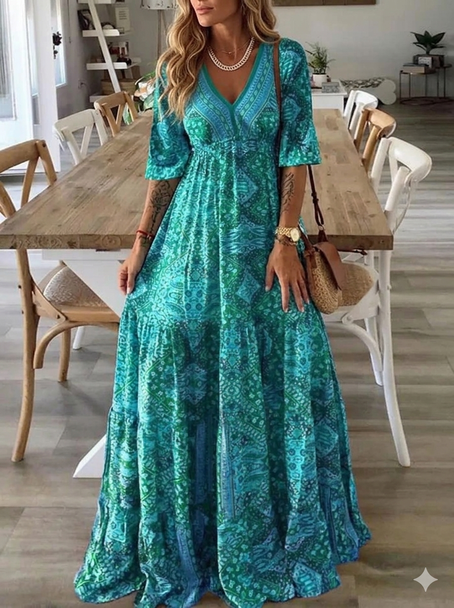 Briarose | Ethnic Print Empire Waist Dress