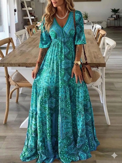 Briarose | Ethnic Print Empire Waist Dress