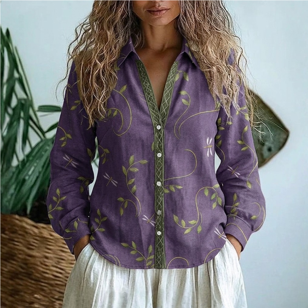 Virellia | Botanical Print Tunic Blouse