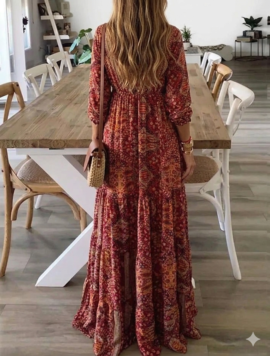 Briarose | Ethnic Print Empire Waist Dress