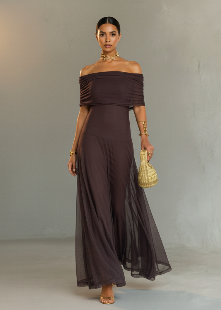 Soltherisse | Off Shoulder Evening Maxi Dress