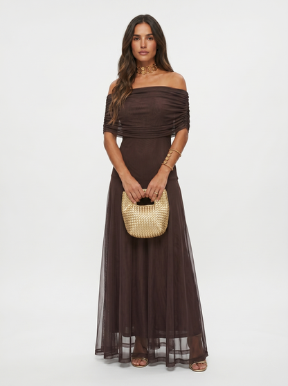 Clara | Linen Trim Detail Short Sleeve Midi Dress