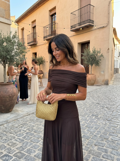 Clara | Linen Trim Detail Short Sleeve Midi Dress