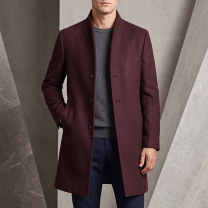 Kerrick | Tailored Stand Collar Long Coat