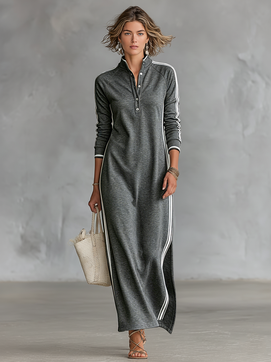 Aureliah | Relaxed Polo Knit Maxi Dress