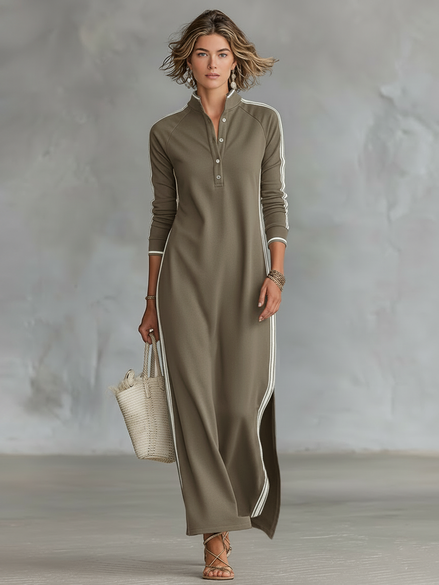 Aureliah | Relaxed Polo Knit Maxi Dress