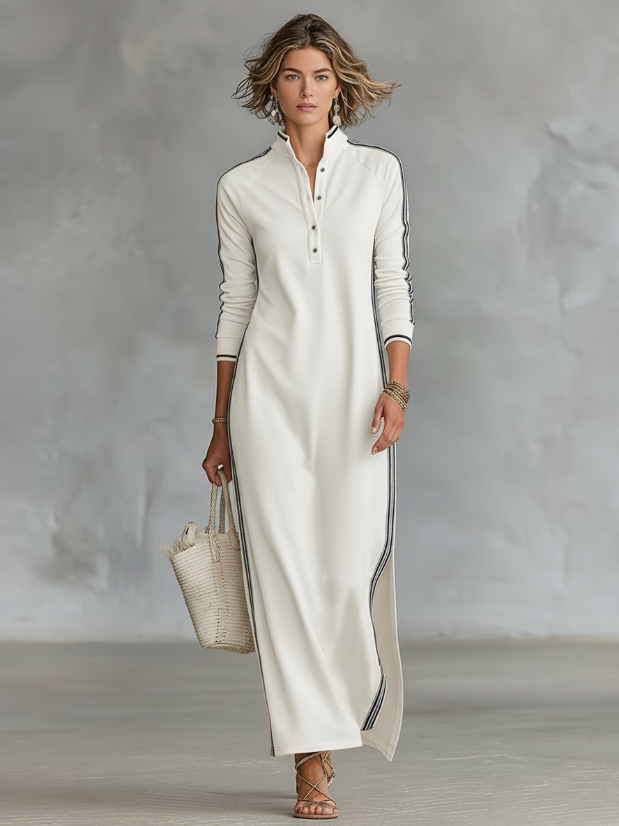 Aureliah | Relaxed Polo Knit Maxi Dress