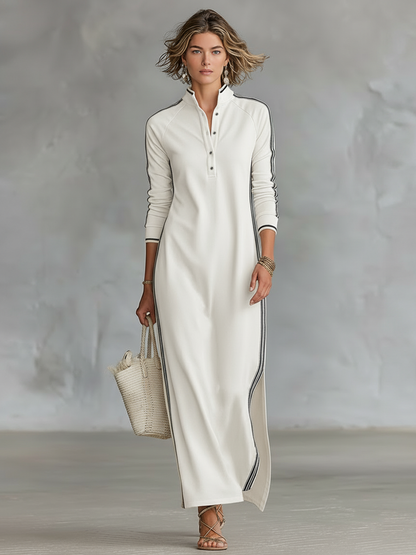 Aureliah | Relaxed Polo Knit Maxi Dress