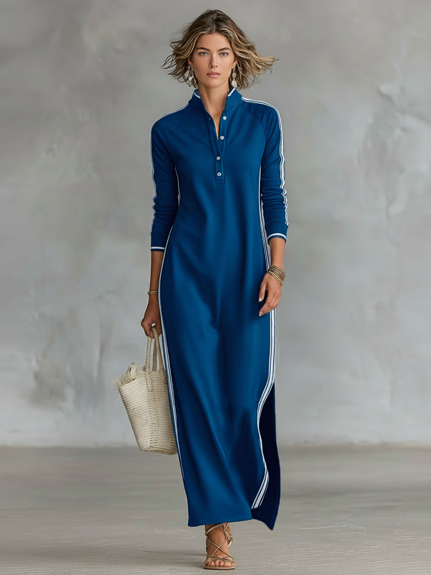 Aureliah | Relaxed Polo Knit Maxi Dress