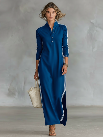 Aureliah | Relaxed Polo Knit Maxi Dress