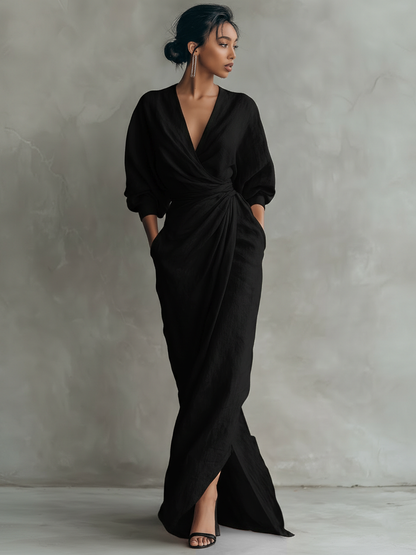 Aurelia | Draped Wrap Evening Dress