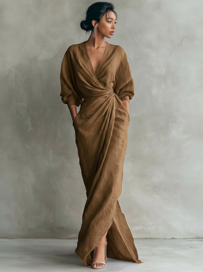 Aurelia | Draped Wrap Evening Dress