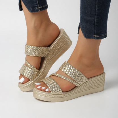Elvara | Braided Strap Platform Sandals
