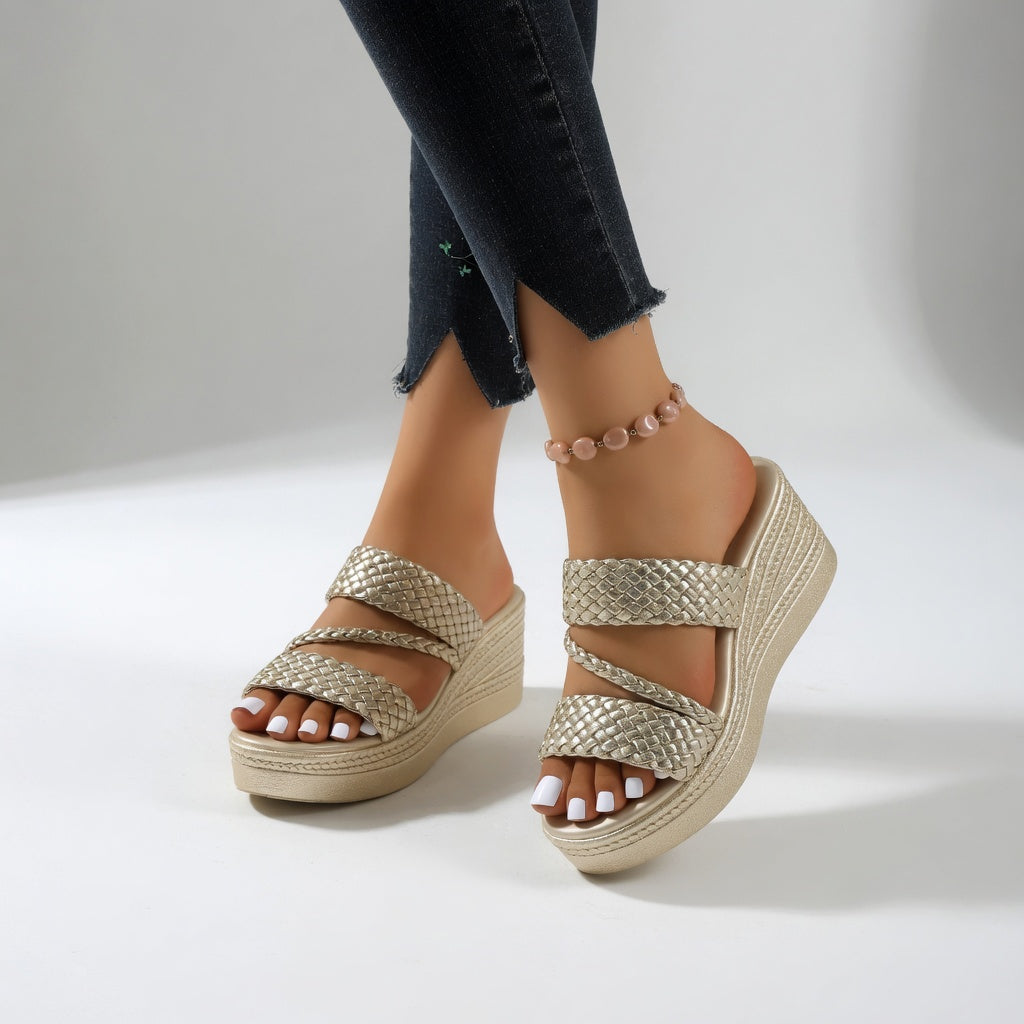 Elvara | Braided Strap Platform Sandals