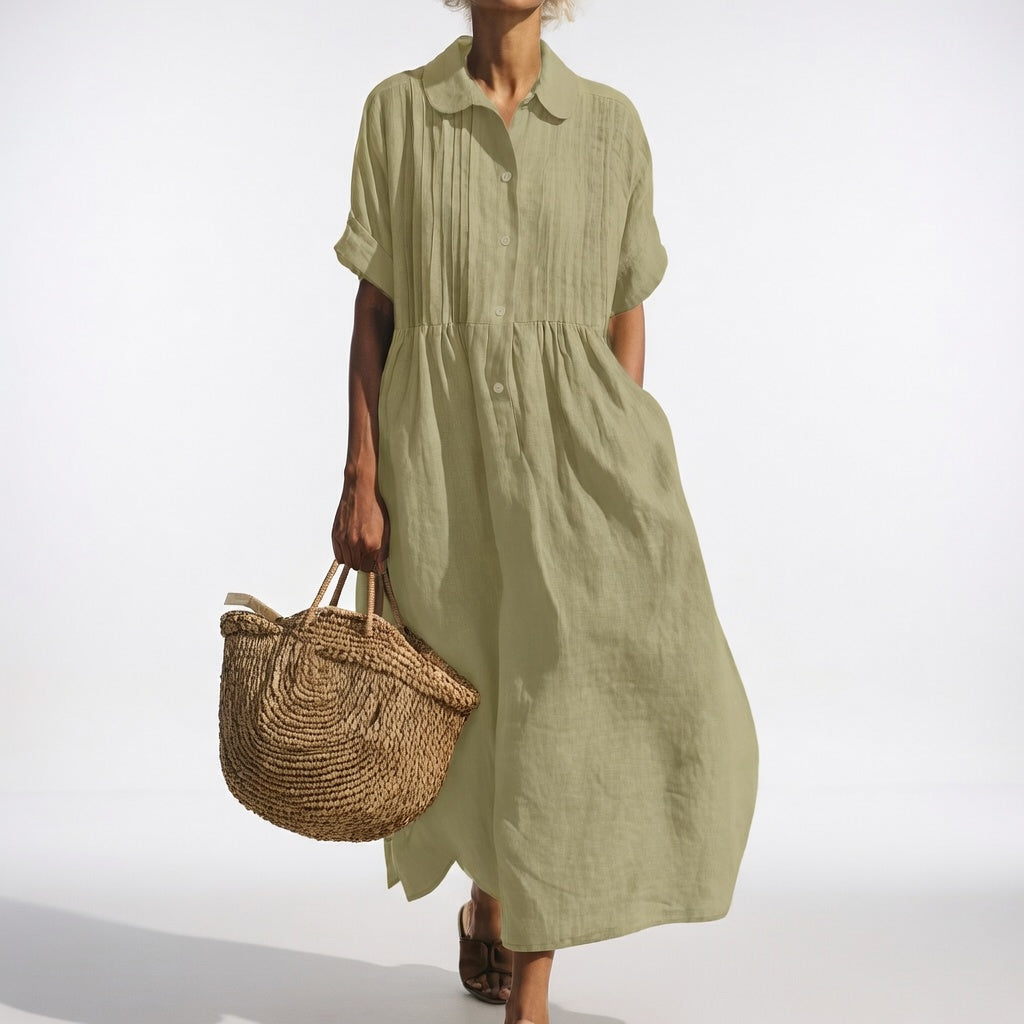 Elyvara | Button Front Maxi Shirt Dress