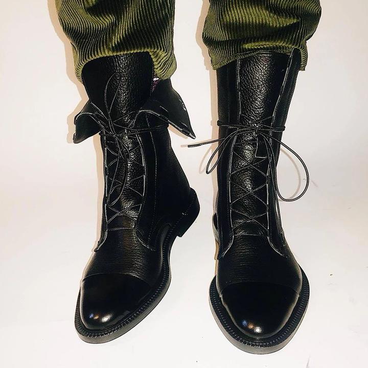 Xandrielle | Lace Up Mid Calf Combat Boots