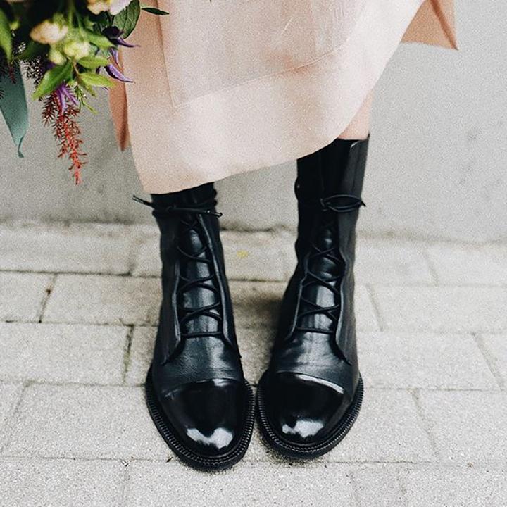 Xandrielle | Lace Up Mid Calf Combat Boots