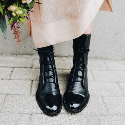 Xandrielle | Lace Up Mid Calf Combat Boots