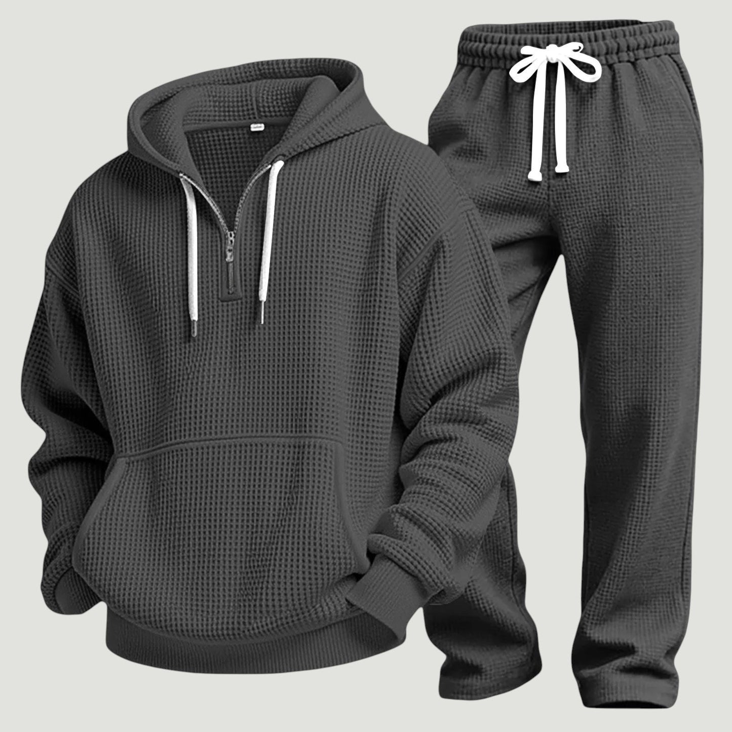 Xavion | Waffle Knit Hoodie and Jogger Set