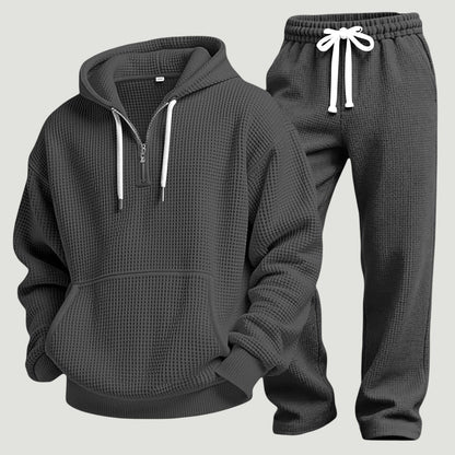 Xavion | Waffle Knit Hoodie and Jogger Set