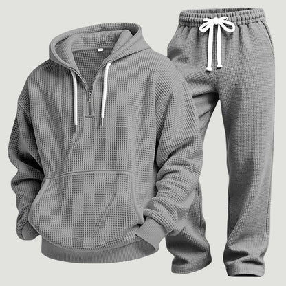 Xavion | Waffle Knit Hoodie and Jogger Set