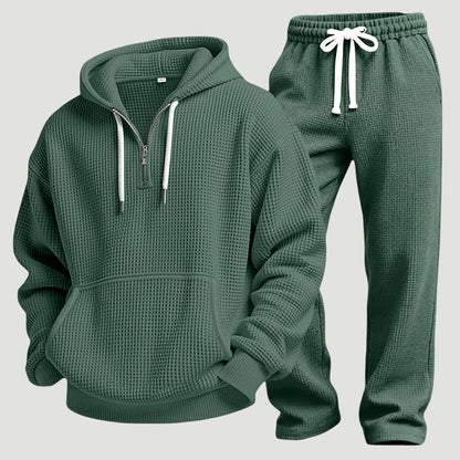 Xavion | Waffle Knit Hoodie and Jogger Set