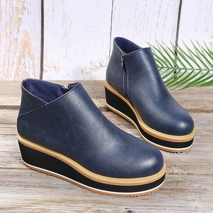 Zella | Comfort Wedge Zip Ankle Boots