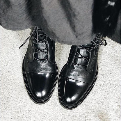 Xandrielle | Lace Up Mid Calf Combat Boots