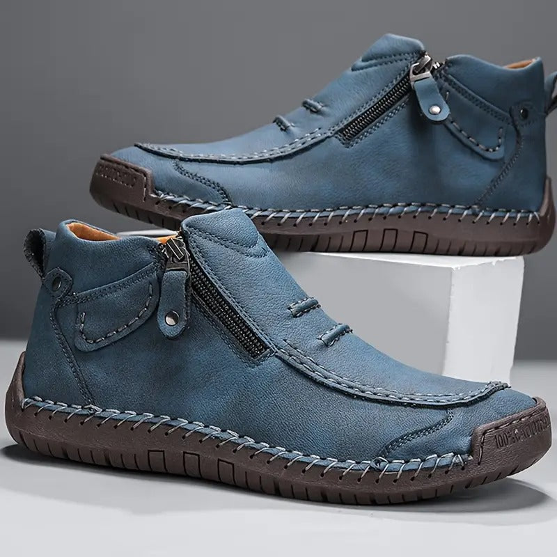 Idris | Hand Stitched Zip Ankle Shoes