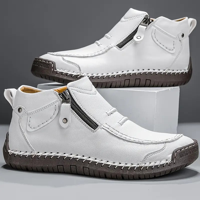 Idris | Hand Stitched Zip Ankle Shoes