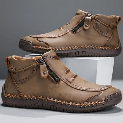 Idris | Hand Stitched Zip Ankle Shoes