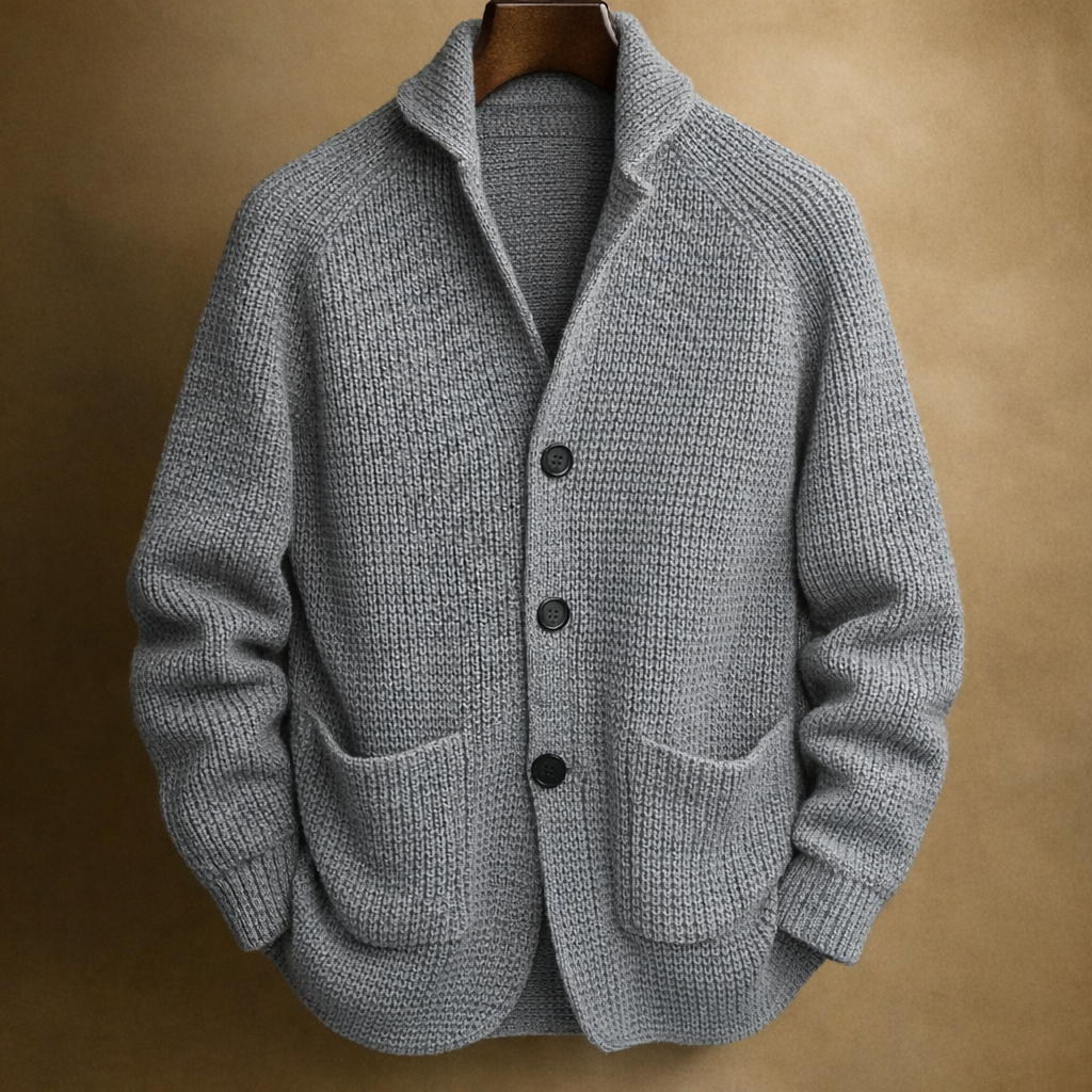 Thalvion | Ribbed Button Knit Cardigan