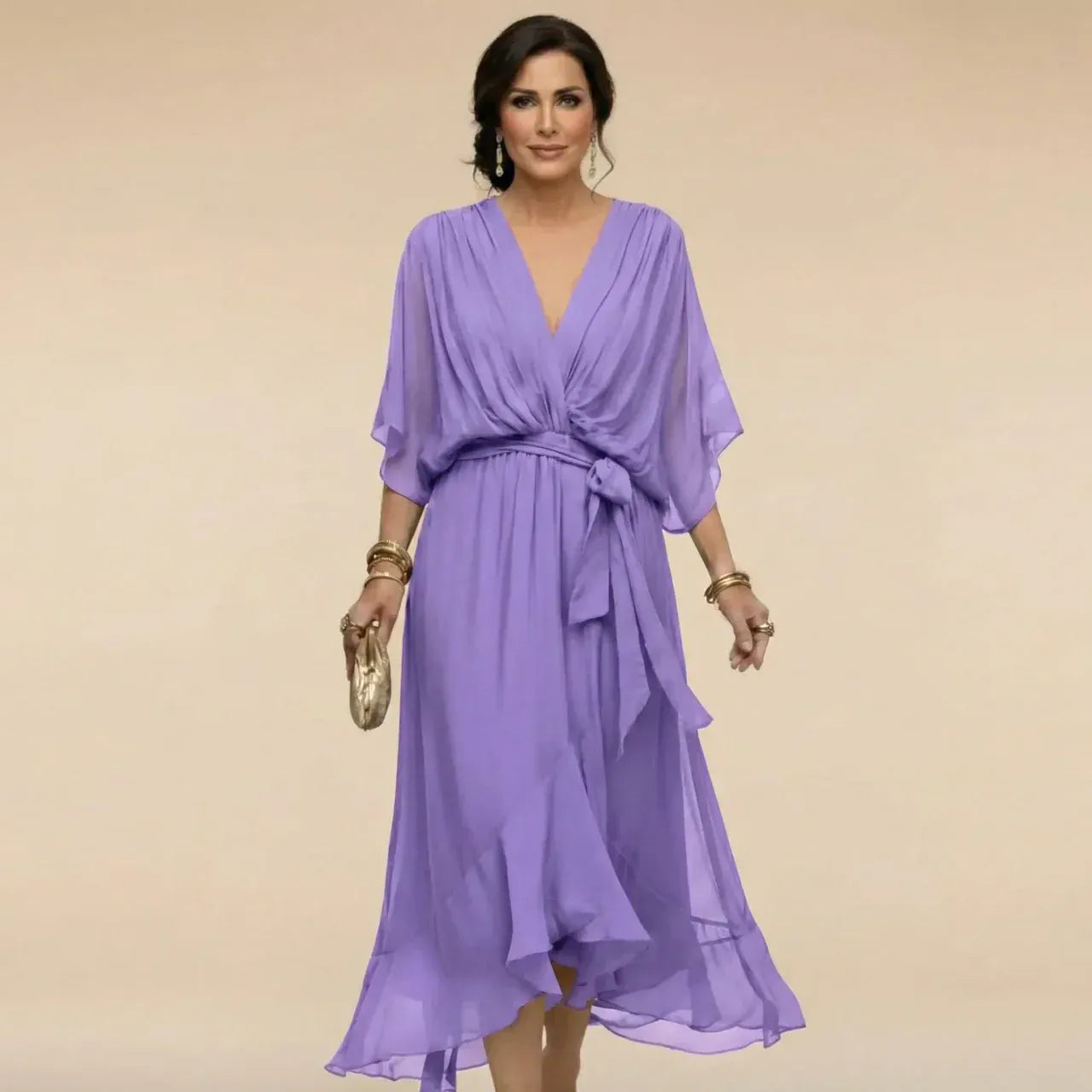 Avielle | Flowing Tie Waist Midi Dress