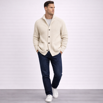Thalvion | Ribbed Button Knit Cardigan