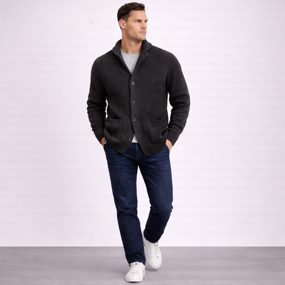 Thalvion | Ribbed Button Knit Cardigan